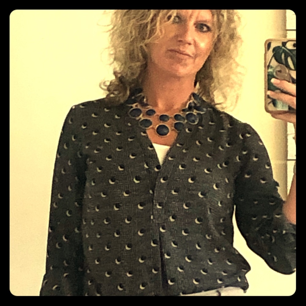The Limited Navy and Creme button down